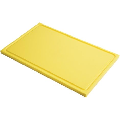 Planche à découper avec rigole GN1/1 en polyéthylène haute densité jaune - Gastro M