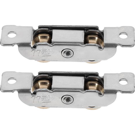 Roulettes Doubles en Acier Inoxydable Kit de 2 pour Portes Coulissantes en Verre Accessoires Robustes pour Rails de Fenêtres à Pousser-Tirer Remplacement Facile pour Quincaillerie (1/5)