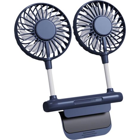 Ventilateur De Bureau À 2 Têtes - Alimenté Par USB - 3 Vitesses Réglables - Pince Ajustable Pour Écran - Compatible Bureau Et Ordinateur Portable - 1 Pièce (1/5)