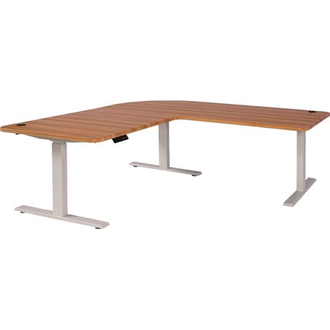 Tischplatte HHG-775 für Eck-Schreibtisch, Schreibtischplatte, 90° MVG-zertifiziert eichefarben (1/5)