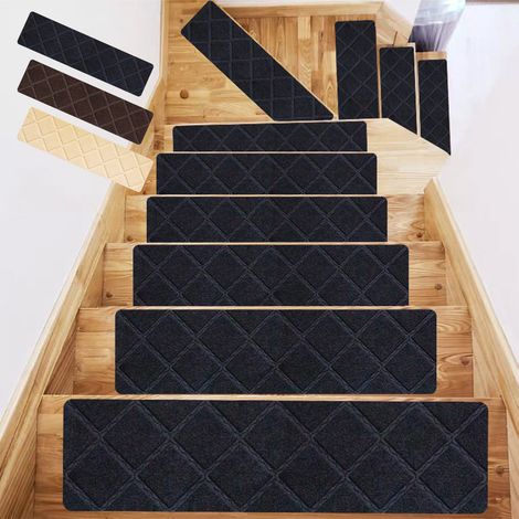 Tapis Anti-dérapant Pour Marches - 76 x 20 cm - Fibres Polyester - Adhésif Réutilisable - Pour Intérieur, Enfants, Personnes Âgées et Animaux - 1 Pièce (1/5)