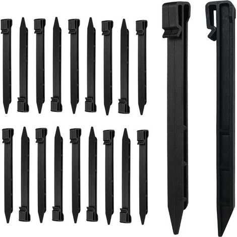 Dailygoods Bodenanker 25 cm 20 Stück Kunststoff Robust Rasenkanten Rutschfest für weiche Böden Rasenheringe (1/5)