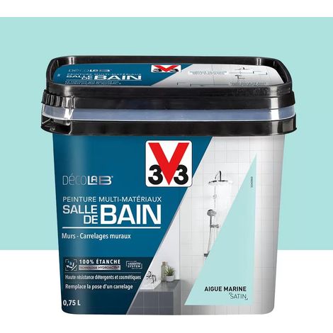 Peinture Multi-Matériaux Salle de bain V33 Deco Lab Aigue marine 0,75 L
