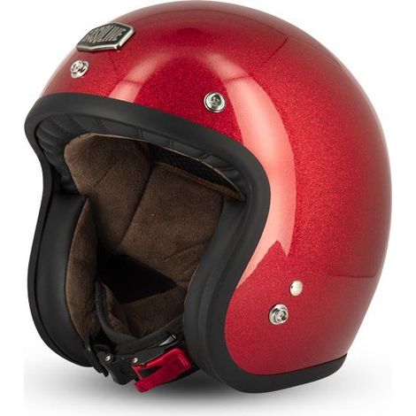 Casque Jet Cafe Racer S250 Rouge Pailleté Brillant - Taille XS