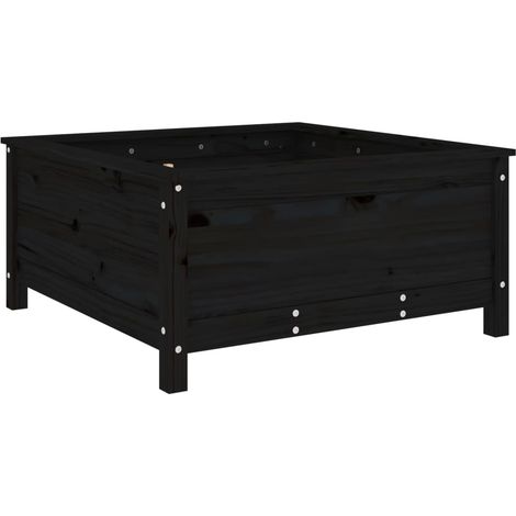 Maison Exclusive - Pflanzkübel Schwarz 82,5x82,5x39 cm Massivholz