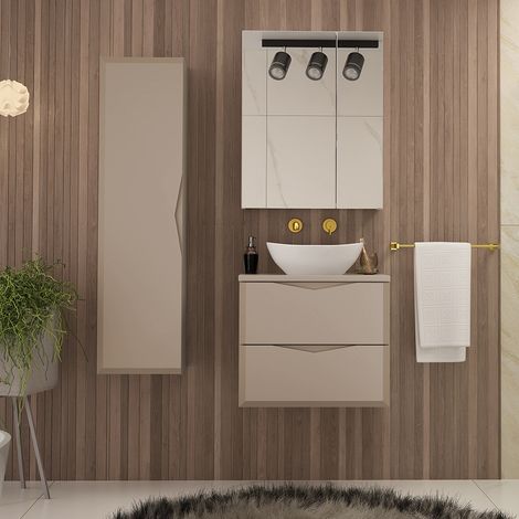 Badezimmermöbel Set 3-teilig in Beige DORIDA-140 (1/5)