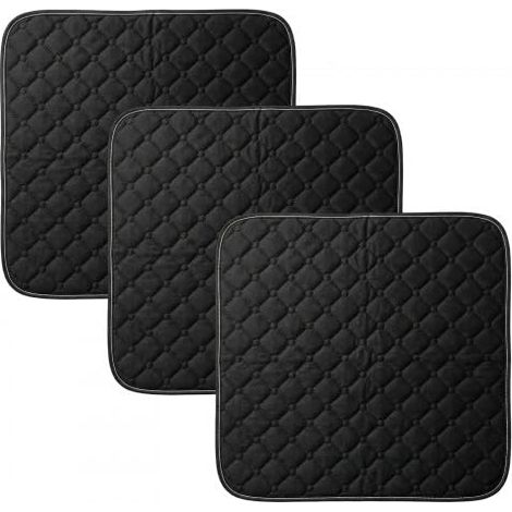 Coussin D'assise Lavable Incontinence 3 Pc 50 x 50 cm, Très Absorbant, Réutilisable, Imperméable, Doux pour Peau, pour Personnes âgées, Bébés, Fauteuils Roulants, Voitures, Canapés et Matelas (Noir) (1/5)