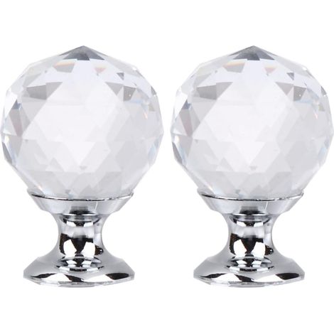 10 poignées boule de cristal pour placards et tiroirs, design (1/5)