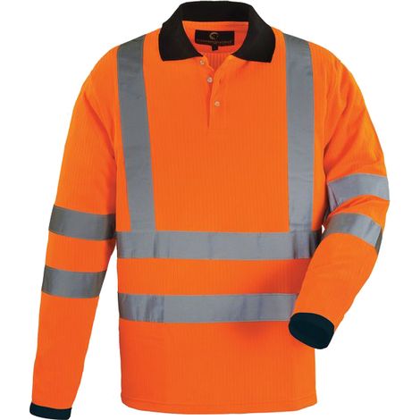 YARD Polo de travail manches longues haute visibilité Orange - T. L - Coverguard