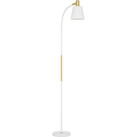 Lampadaire réglable en hauteur (127–160 cm) avec interrupteur, douille E27, blanc (1/5)