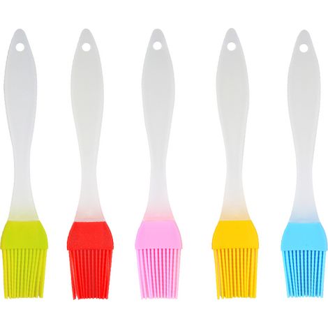Pinceau À Badigeonner - Silicone Alimentaire Résistant Jusqu'à 260 °C - Pour Cuisine Pâtisserie Et Grillades - Lot De 5 (1/5)