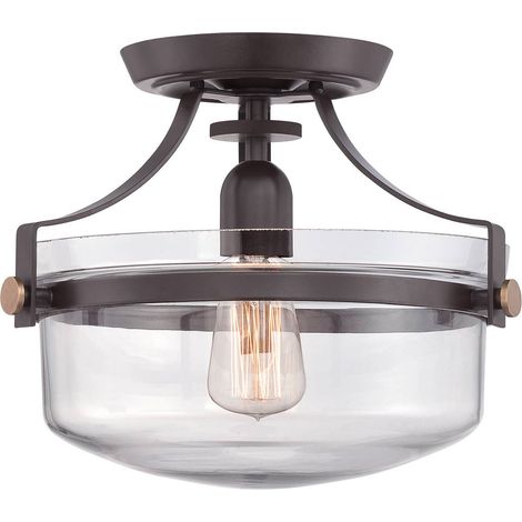 Elstead Penn Station - 1 Light Semi Flush Deckenleuchte Western Bronze, E27 (1/5)