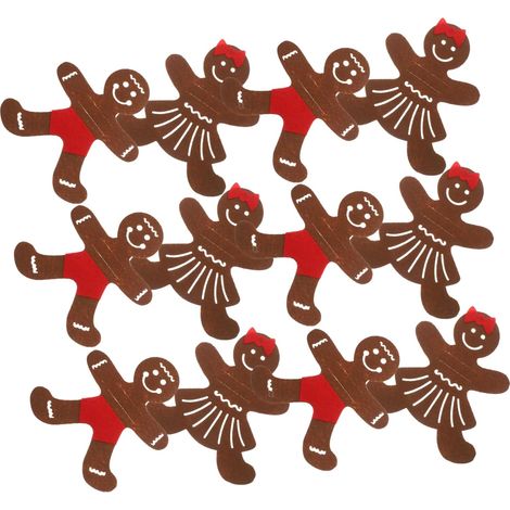 Set de 12 porte-couverts en forme d'homme pain d'épices de Noël, poches à couverts festives pour décoration de table de dîner de vacances, rangement adorable pour fourchettes et cuillères pour fête de (1/5)