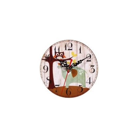 Orologio da parete antico 7 tipi di orologi creativi rotondi in legno stile vintage decorazione per casa e ufficio (1)-Crezuo