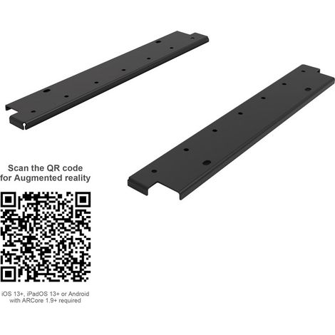 Fixations de caisson pour cadre youk - Décor : Noir ébène - Longueur : 320 mm - Matériau : Acier - KESSEBOHMER (1/4)