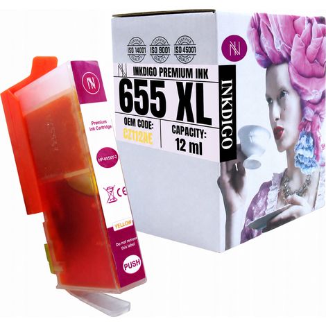 Inchiostro Inkdigo 655 XL Y compatibile con HP DeskJet InkAdvantage3525, certificato TÜV. (1/5)