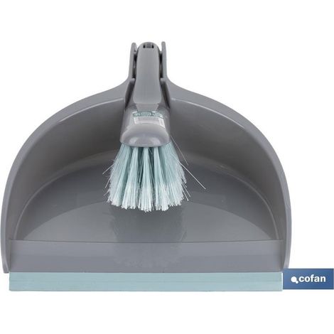 Brosse avec palette de nettoyage avec bord en caoutchouc gris et turquoise