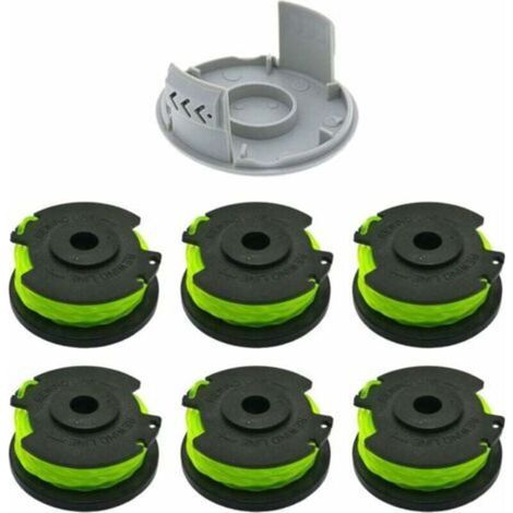 Bobine de remplacement pour brosse Ryobi RAC142 36V, accessoire pour tondeuse, bobine de remplacement pour tondeuse, pour brosses radio RLT36B33 et RY36LT33A-0 (6 bobines + 1 capuchon) (1/5)