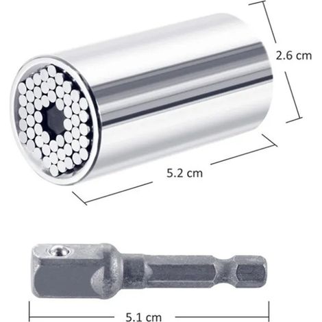 Douille universelle multifonction 7-19mm acier chromé vanadium, clé à chocs manchon torsion (1/5)