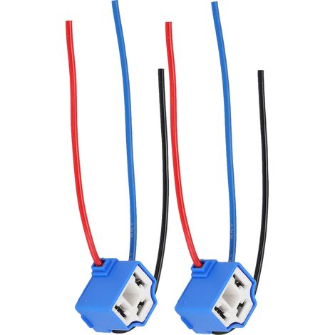 Lot de 2 connecteurs coudés femelles en céramique H4 pour phares, avec câble de 1 mm², 1224 V. (1/5)