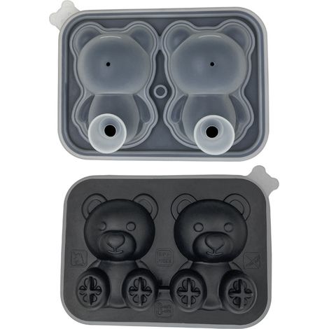 Silikon-Eiswürfelform Bär - Wiederverwendbare Eisform für Eskimos, Eis am Stiel und Cocktails - Trendiges Küchenaccessoire Schwarz (1 Stück)-lsw (1/2)