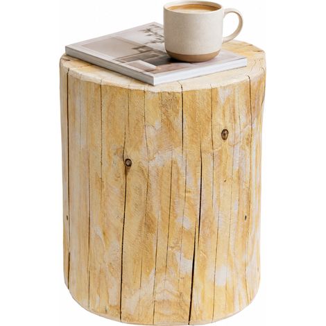 Holzstamm Sitzhocker gehobelt Höhe ca 40-42cm Durchmesser ca 28-30cm (1/5)