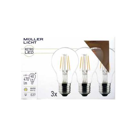 Müller-Licht 400293 LED EEK E (A - G) E14 Tropfenform 4 W = 40 W Warmweiß 3 St. (1/3)