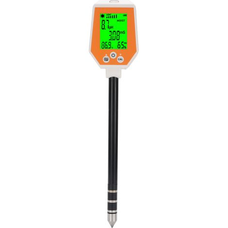6 in 1 Soil Meter Digital PH Tester Soil Humidity Plant Temperature Sunlight Intensity EC PH Meter for Garden Lawn Plant Care