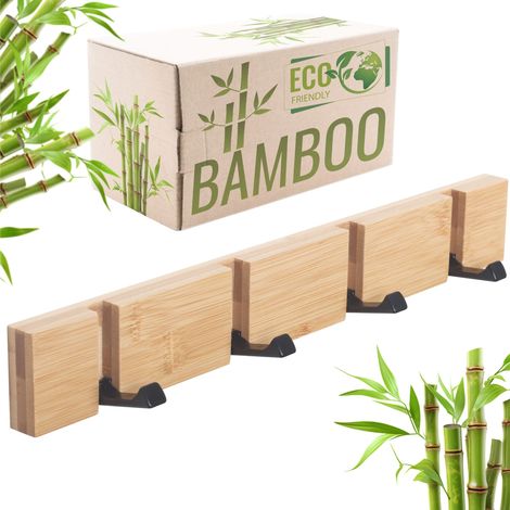 Ricoo MH023 Wandhaken aus Bambus und Stahl – Platzsparend (1/5)