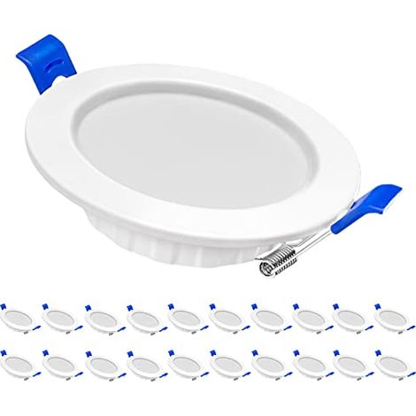 Naizy – Lot de 20 spots LED encastrables 5W – Blanc chaud 2700K – Aluminium – IP21 – 120° angle de faisceau – Pour installation plafond - 20x5W (1/5)