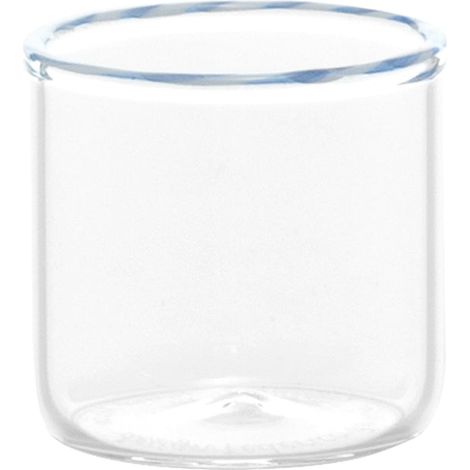 Set 6 Bicchieri Shot Tumbler Junior Collezione Intrecci in Vetro Borosilicato Soffiato a Mano Colore Bianco e Blu - Elegante Design Artigianale