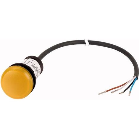 Voyant lumineux RMQ Compact jaune plat 0o/0f extrémité ouverte câble noir 3 5 m. EATON C22-L-Y-24-P65