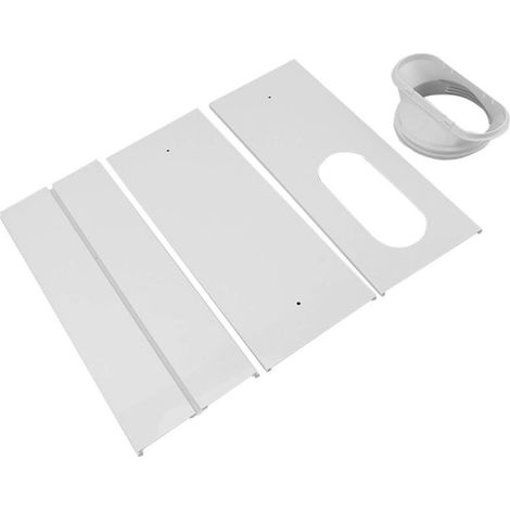 Kit d'aération de fenêtre de climatiseur – 3 plaques en PVC – Installation facile – Compatible avec tuyaux 14.5/19.8 cm – Étanchéité optimale