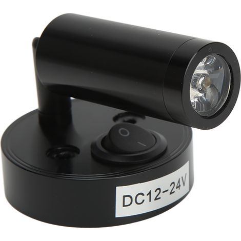 Verstellbare Wandleselampe für Wohnmobile, 3W LED-Spot mit Schalter für Boote, schwarz und neutralweiß. (1/5)