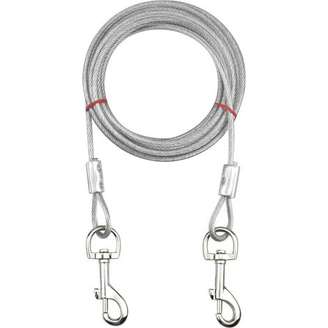 RHG Câble d'attache pour Chiens jusqu'à 80 kg, Animaux de Compagnie Plomb pour Chiens de Petite, Moyenne ou Grande Taille-Blanc, 5M (1/5)