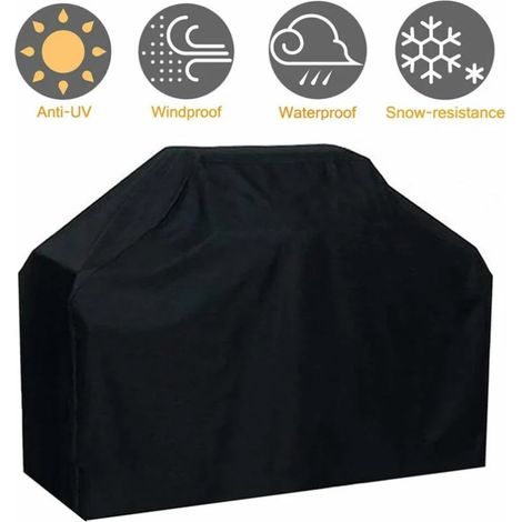 Housse de Barbecue résistante en Tissu Oxford imperméable et Coupe-Vent Résistant à la décoloration pour Barbecue Weber, Brinkmann et la Plupart des étagères de Barbecue 145 x 61 x 117 cm (1/5)