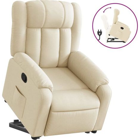 Fauteuil inclinable en tissu beige (1/5)