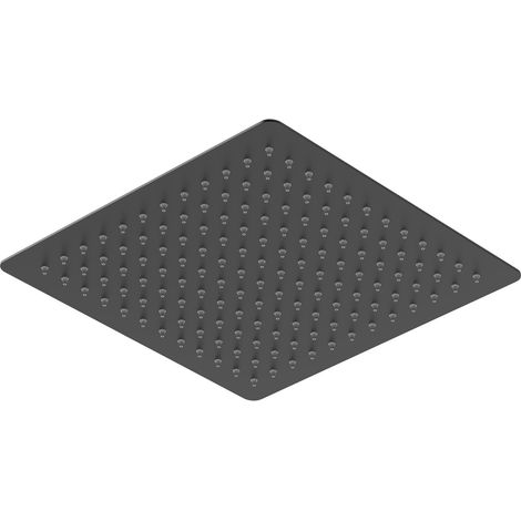 Colore Square Matt Black 300mm Thin Fixed Shower Head (1/5)