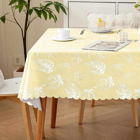 Nappe lavable 120x160cm Jaune, hydrofuge, rectangulaire, Polyester