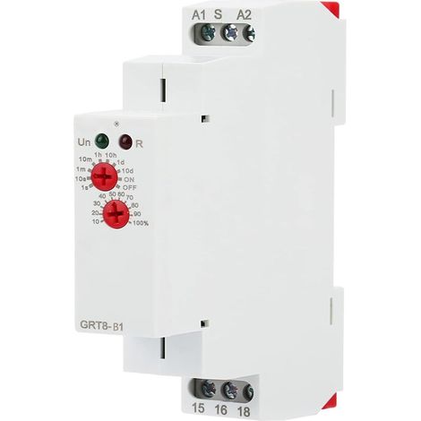 Relais Temporisé 220V Retarder Mise Hors Tension Relais Temporisé GRT8-B1 Électronique Minuteur Retarder Marche Relais Montage sur Rail DIN AC 220V (1/5)
