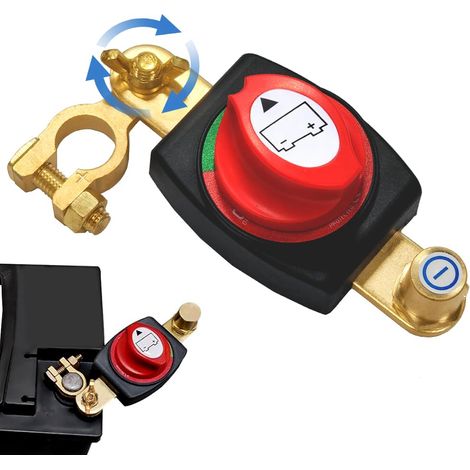 Coupe Circuit Batterie 12-48V Reglable 180° et, Commutateur de Déconnexion de Batterie, Disjoncteur étanche, Coupe-batterie, pour voiture camion yacht (1/5)