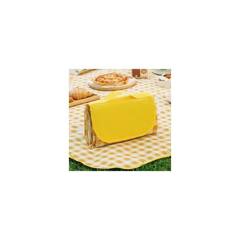 Coperta 2x2 m, grande telo da picnic, pieghevole, impermeabile e resistente all'usura, con imbottitura spessa, gialla - Crezuo