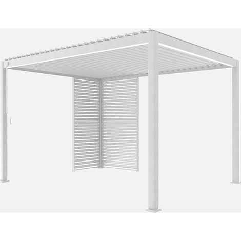 Pergola bioclimatica 3x4m in alluminio  + 1 persiana 1m + 1 persiana 1.3m
