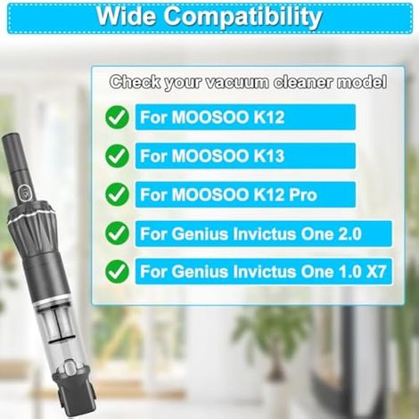 Filtres HEPA K12 Accessoires remplacement pour Moosoo K12 K13 K12 Pro, pour Genius Invictus One 1.0 X7 / 2.0 Aspirateur à main sans fil Pièces détachées, 4 x Filtres HEPA (4 pièces) (1/5)
