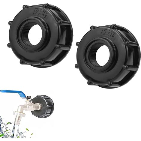 2 Pièces Adaptateur IBC Bouchon S60x6 - Connecteur de Réservoir IBC 3/4 Pouce - Adaptateur de Cuve pour Vanne de Tonne IBC 1000 litres (1/5)