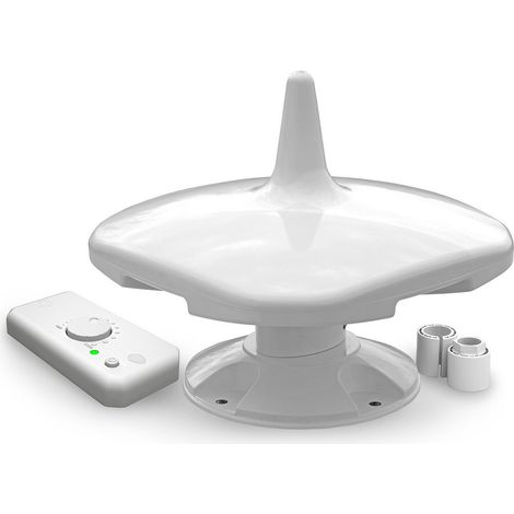 Antenne omnidirectionnelle 3dBi avec connexion au pied – Fréquence FM 87,5-108MHz et DVB-T 440-870MHz – Dimensions 280x280x244mm – Blugy - 2J-Rvbase