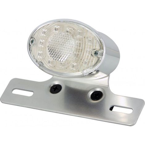 Feu Arrière LED Chromé + Support de Plaque