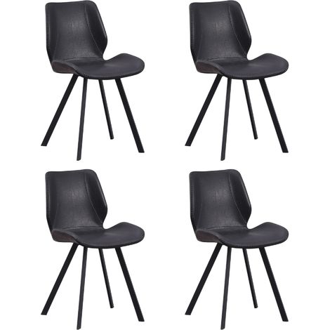 Set mit 4 Esszimmerstühlen Industriell Barry aus schwarzem (1/5)