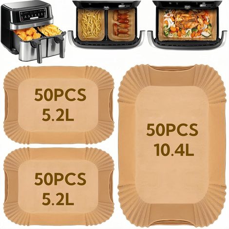 Papier Cuisson Air Fryer pour 10.4L/ 10L, Papier Cuisson pour Flex Drawer Dual Zone AF500EU AF500EUCP, Paper Sulfurisé Accessoires Air Fryer For AF500EU(150pcs) (1/5)