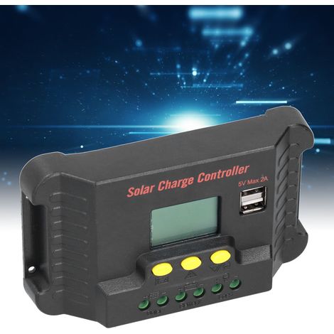 Solarladeregler mit LCD-Bildschirm, USB-Handyladegerät, 12/24-V-Straßenbeleuchtungsregler, 20 A (1/5)